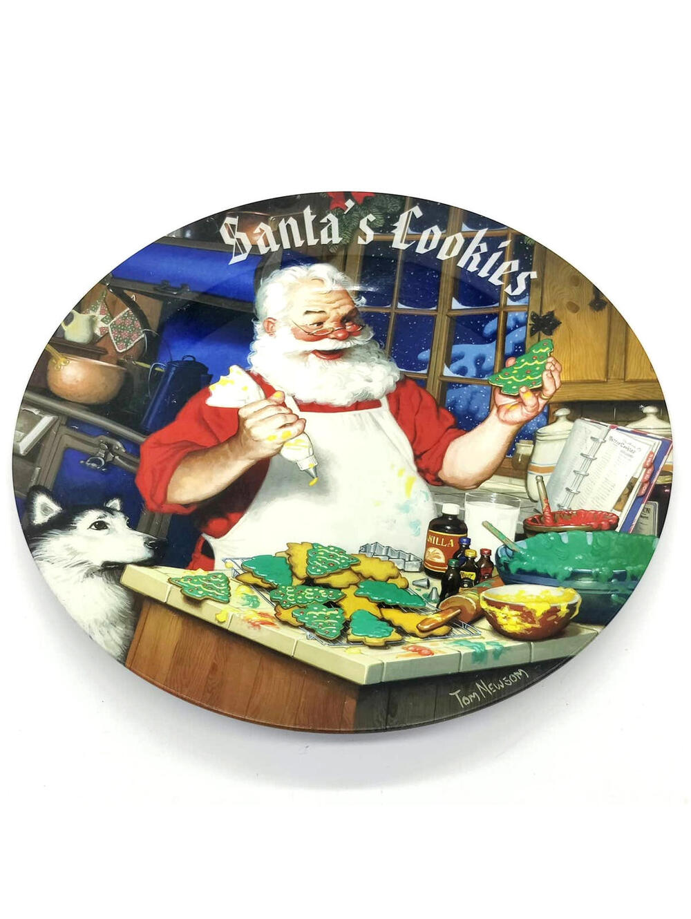 Christmas Santa's Cookies Plate Tom Newsome Holiday The Tin Box Company Holiday